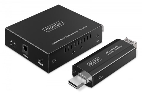 Przedłużacz (extender) światłowodowy USB 3.2 Gen1 do 300m, 3x USB-A, 1x USB-C do 5 Gbps, (LC multi-mode) - zestaw (odbiornik/na