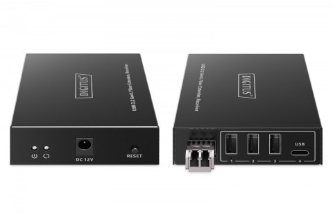 Przedłużacz (extender) światłowodowy USB 3.2 Gen1 do 300m, 3x USB-A, 1x USB-C do 5 Gbps, (LC multi-mode) - zestaw (odbiornik/na