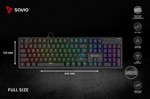 Klawiatura mechaniczna STYX Outemu Peach Silent Hot Swap RGB