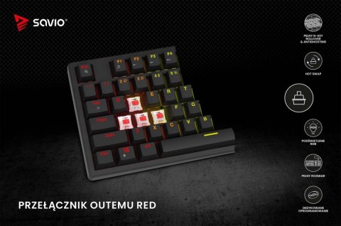 Klawiatura mechaniczna STYX Outemu Red Hot Swap RGB