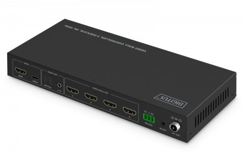 Kontroler ściany wideo 1xHDMI/USB-C (DP 1.2a) do 4xHDMI 4K/30Hz, USB-C, Audio 3.5mm, S/PDIF, RS232, sterowanie IR, 8 formatów wy