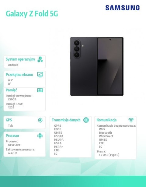 Smartfon Galaxy Z Fold 7 DualSIM 5G 12/256GB czarny