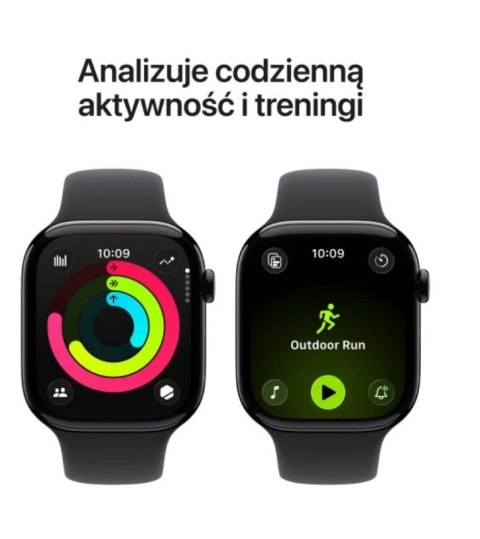 Watch Series 11 GPS + Cellular koperta 46 mm z aluminium w kolorze onyksu, pasek sportowy w kolorze czarnym - rozmiar M/L