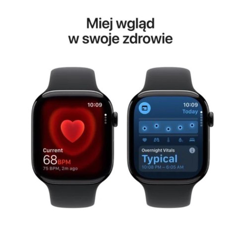 Watch Series 11 GPS + Cellular koperta 46 mm z aluminium w kolorze onyksu, pasek sportowy w kolorze czarnym - rozmiar M/L