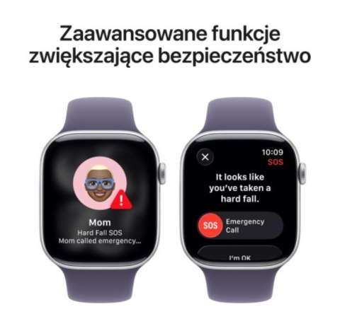 Watch Series 11 GPS+Cellular koperta 46 mm z aluminium w kolorze srebrnym, pasek sportowy w kolorze mlecznego fioletu - rozmiar 