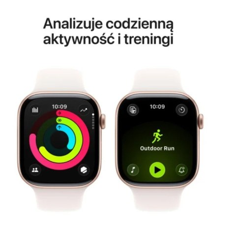 Watch Series 11 GPS, koperta 42 mm z aluminium w kolorze różowego złota, pasek sportowy w kolorze łagodnego różu - rozmiar M/L