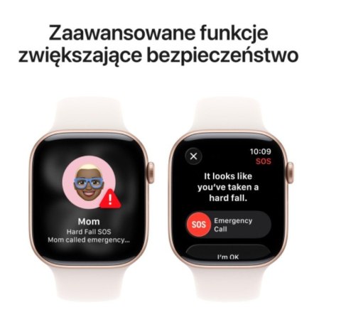 Watch Series 11 GPS, koperta 42 mm z aluminium w kolorze różowego złota, pasek sportowy w kolorze łagodnego różu - rozmiar M/L