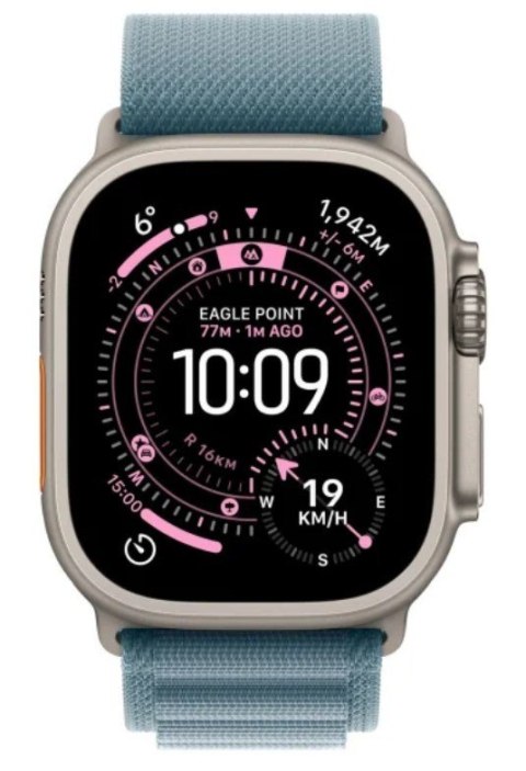 Watch Ultra 3 GPS + Cellular koperta 49 mm z tytanu w kolorze naturalnym, opaska Alpine w kolorze jasnoniebieskim - rozmiar L