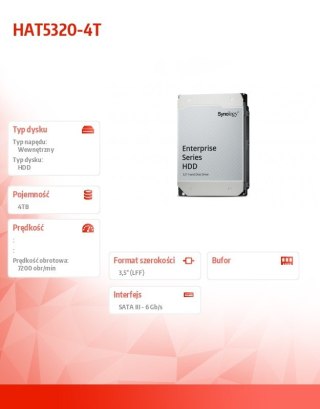 Dysk HDD 4TB SATA 7,2k 3.5 cala HAT5320-4T 5Y