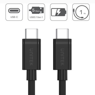 Kabel USB TYP-C do USB TYP-C; 1m; Y-C477BK