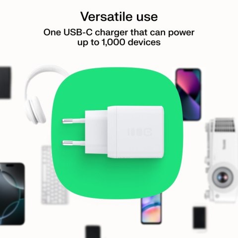 Ładowarka sieciowa 30W 1xUSB-C 1xUSB-A biała