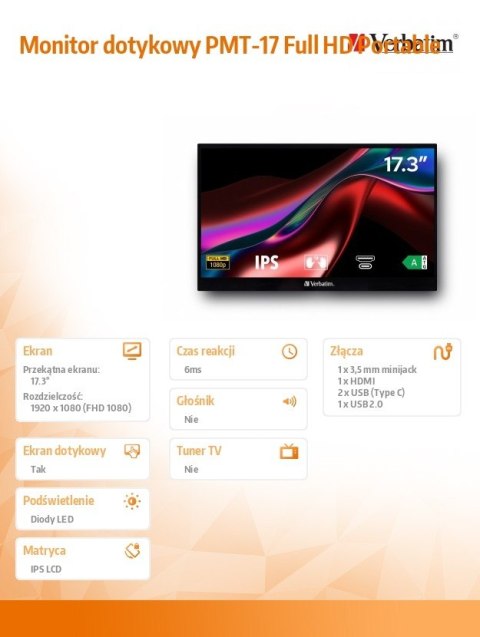 Monitor dotykowy PMT-17 Full HD Portable