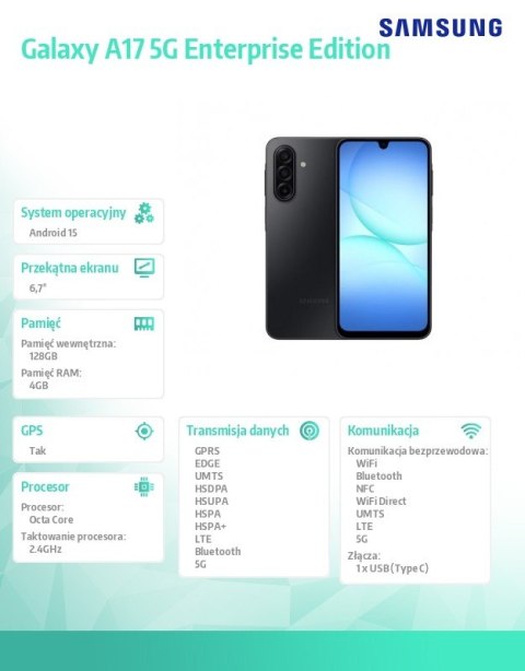 Smartfon Galaxy A17 5G 4/128GB Enterprise Edition czarny