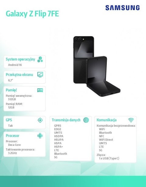 Smartfon Galaxy Z Flip 7FE DualSIM 5G 12/512GB czarny