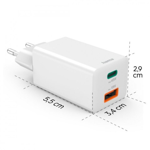 Ładowarka sieciowa mini 45W GaN PD/QC