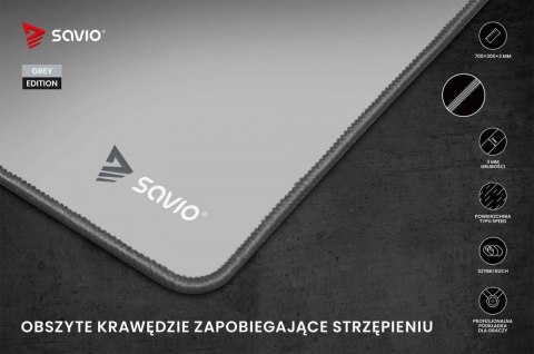 Podkładka 700 x 300 x 3 mm Turbo Dynamic Grey Edition L SAVIO