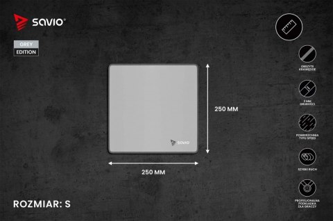 Podkładka pod mysz 250 x 250 x 2 mm Turbo Dynamic S Grey Edition