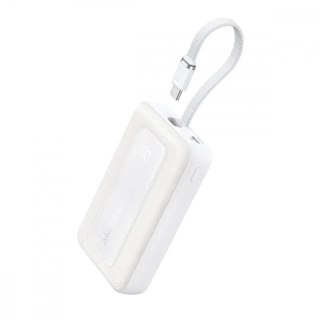 Powerbank ZOLO 10000mAh 30W wbudowany kabel USB-C, biały