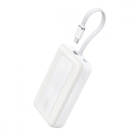 Powerbank ZOLO 10000mAh 30W wbudowany kabel USB-C, biały