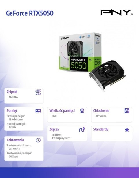 Karta graficzna GeForce RTX 5050 8GB 1F VCG50508SFXPB1