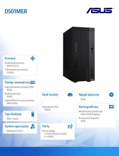 Komputer ExpertCenter D5 D501MER-514500152X - i5-14500 vPro/16GB/512GB/W11 PRO/3YRS