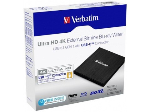 Nagrywarka BLU-RAY USB-C 3.1 zewnętrzna x6 Ultra HD 4K Nagrywarka BLU-RAY USB-C 3.1 zewnętrzna x6 Ultra HD 4K