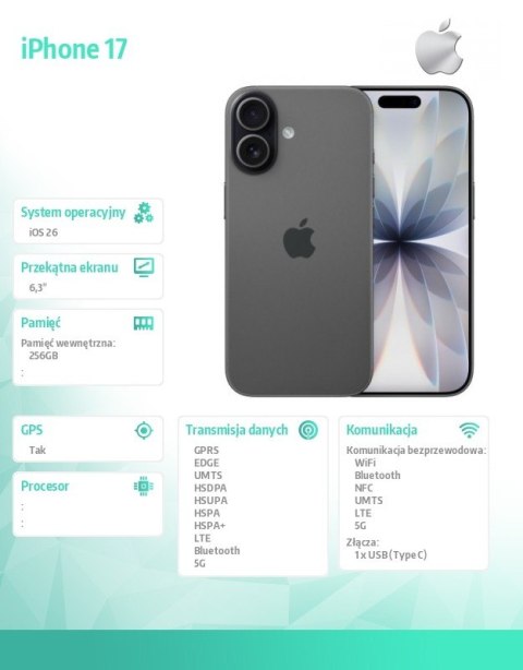 IPhone 17 256GB Czarny