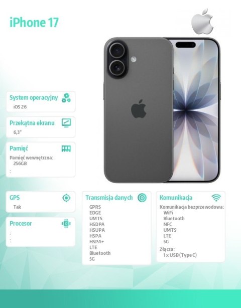 IPhone 17 Czarny 512GB