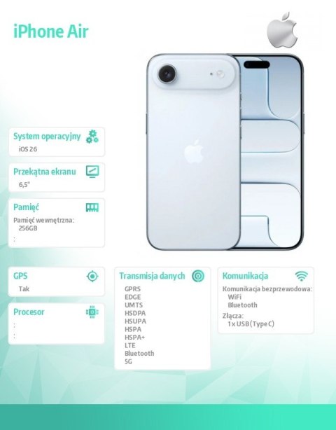 IPhone Air 256 GB Błękitny
