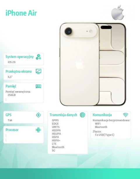 IPhone Air 256GB Jasne Złoto