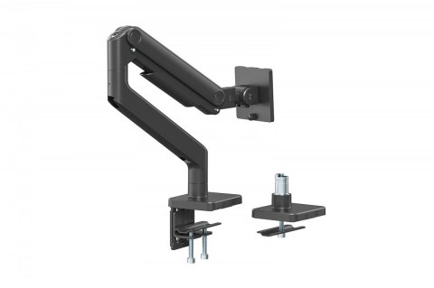 Ramię biurkowe pojedyncze z zaciskiem i sprężyną mechaniczną 1x LCD max. 49" 20kg, VESA: 75x75, 100x100, czarne