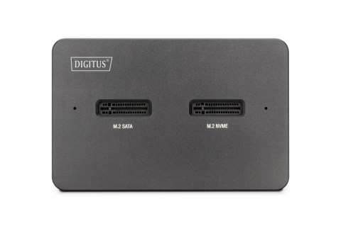 Stacja dokująca USB-C 3.2 Gen2 dla dysków SSD M.2 Duo NVMe oraz SATA (max. 2x 4 TB) z czytnikiem kart SD-Express 7.1 (max. 2 TB)