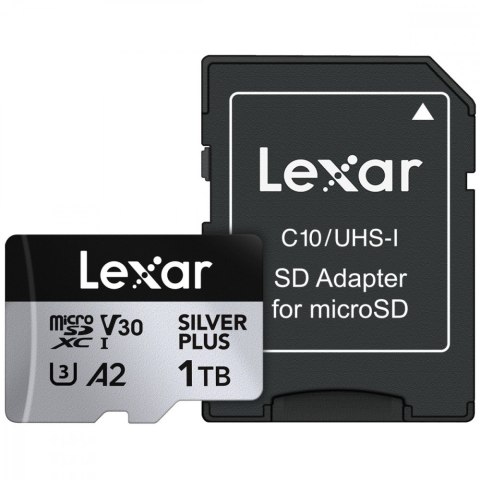 Karta pamięci microSD 1TB C10 A2 U3 V30 205/150MB/s Silver Plus