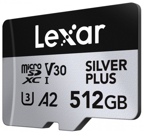 Karta pamięci microSD 512GB C10 A2 U3 V30 205/150MB/s Silver Plus