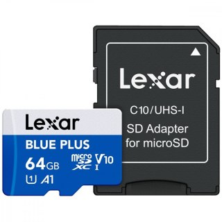 Karta pamięci microSD 64GB C10 A1 U3 V10 100MB/s Blue Plus