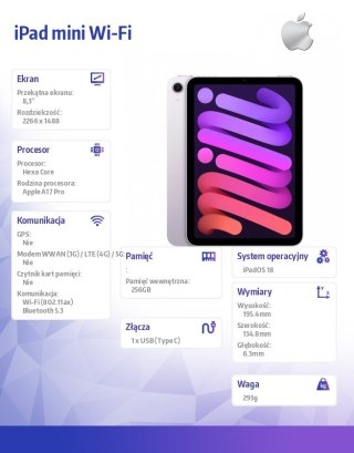 IPad mini Wi-Fi 256GB Fioletowy