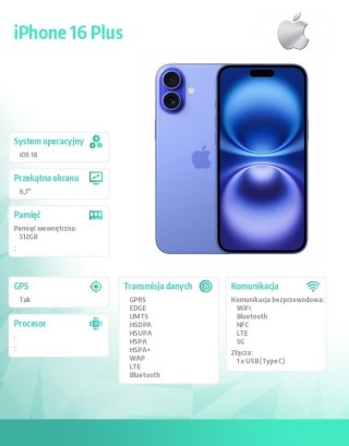 IPhone 16 Plus 512GB - Ultramaryna