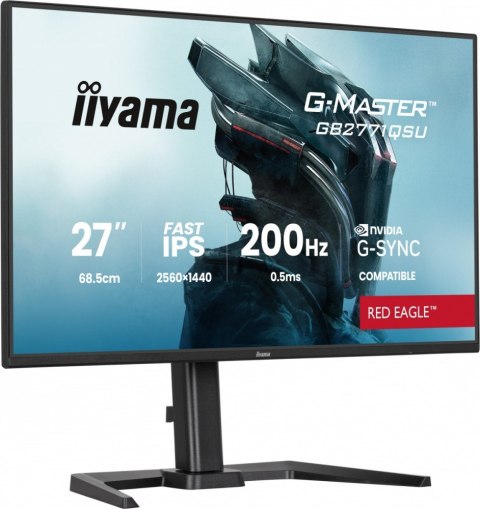 Monitor 27 cali GB2771QSU-B1 QHD,Fast IPS,200Hz,HAS (150) PIVOT,2xUSB 3.2,2xUSB C,0,5ms,2xHDMI,DP,350cd,Adaptive G-SYNC 1920x108