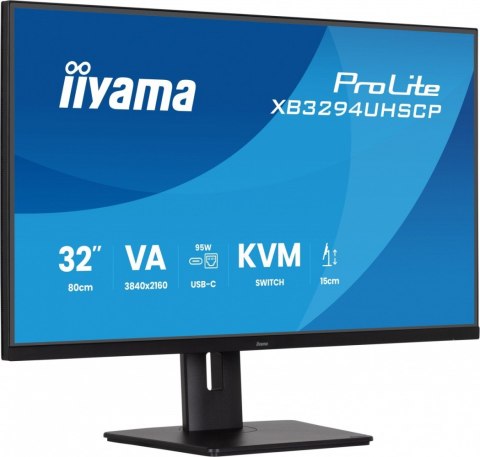 Monitor 31,5 cala XB3294UHSCP-B1.4K,VA,2xHDMI,DP,USB-C dock 95W, PIP,RJ45, 400cd, 2ms, 4xUSB, KVM,Sync,2x5W, HAS (150) PIVOT,