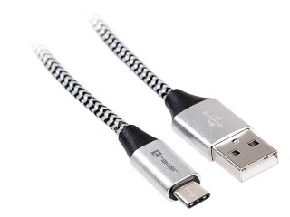 Kabel USB 2.0 Type-C A męski - C męski 1,0m czarno-srebrny