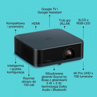 Projektor EF-62N x4K PRO-UHD/700L/5m:1/1.6kg niebieski