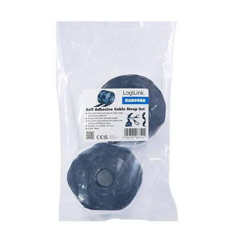 Zestaw samoprzylepnych taśm kablowych,5m,czarny