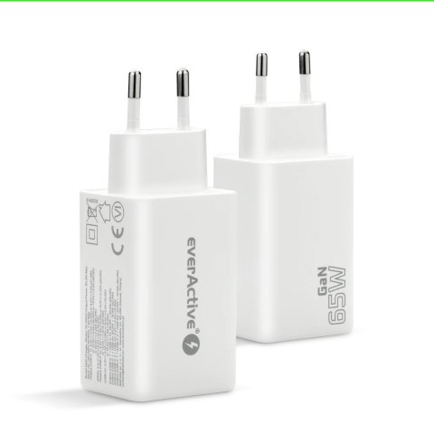 Ładowarka sieciowa GAN QC 4+ 65W 1XUSB 2XUSB-C biała SC-655Q
