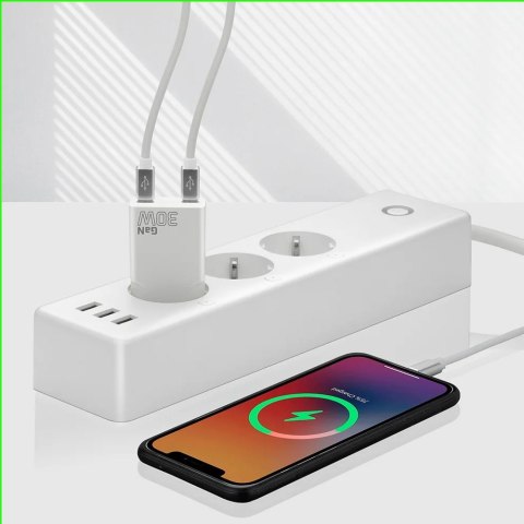 Ładowarka sieciowa SUPER SLIM QC 4+ 30W 2XUSB-C biała SC-385Q