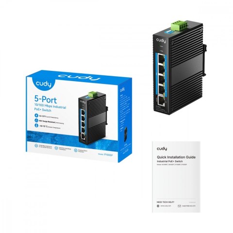 Przełącznik IF1005P Switch 5-Port 10/100 Mbps Industrial PoE+