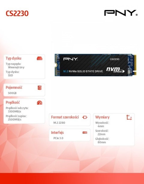 Dysk SSD 500GB M.2 2280 BULK M280CS2230-500-SI