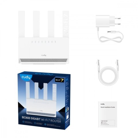 Router WR3600 BE3600 Gigabit Dual Band Wi-Fi 7 Router 4 x 10/100/1000Mbps Ports, 4 x 5dBi fixed antennas, WiFi route