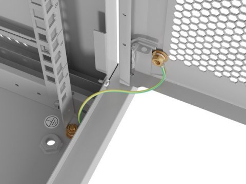 Szafa instalacyjna rack wisząca 19 cali 4U 600x450 drzwi perforowane (flat pack) szara