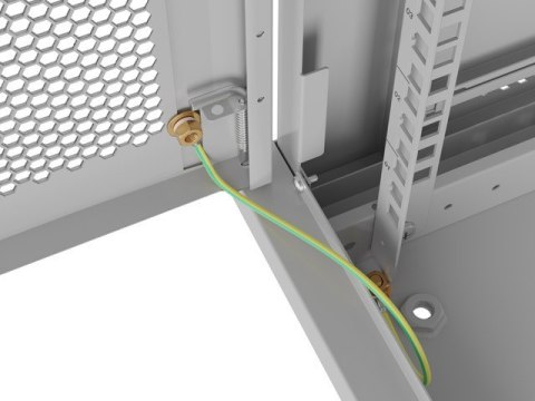 Szafa instalacyjna rack wisząca 19 cali 4U 600x450 drzwi perforowane (flat pack) szara