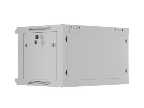 Szafa instalacyjna rack wisząca 19 cali 6U 600x450 drzwi perforowane (flat pack) szara